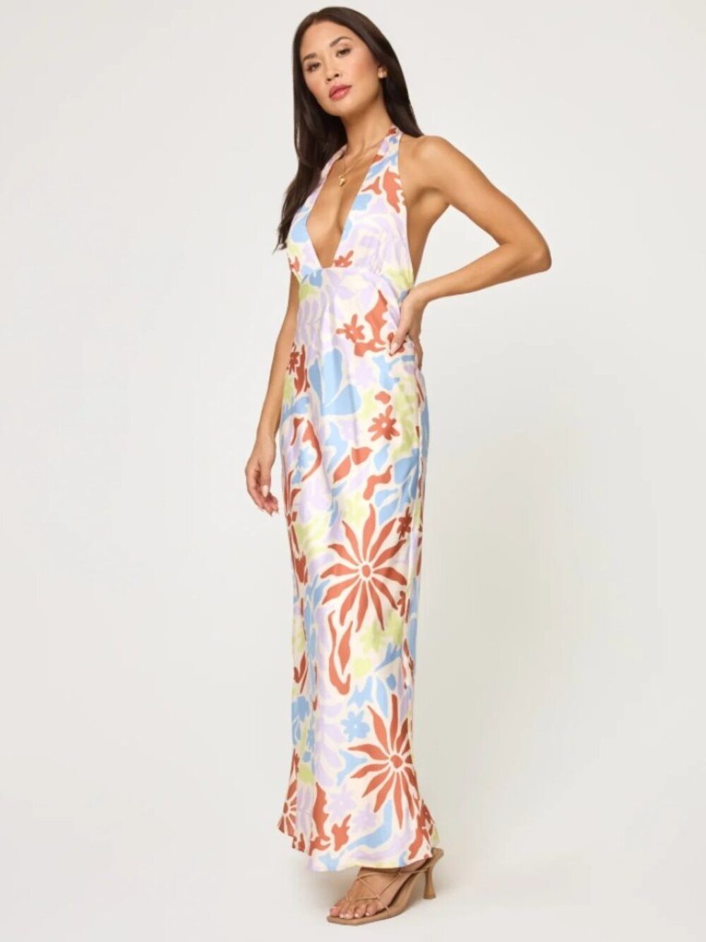 NWT L*SPACE Tuscany Satin Cover-up Dress